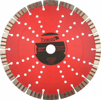 Disk diamant Tvardy 230mm, segment 12mm, për beton dhe tulla