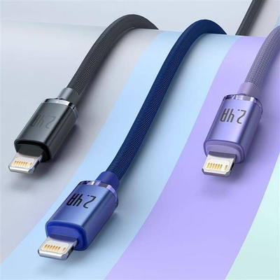 Kabëll Baseus USB-A kabllo USB - Lightning 1,2 m (6932172602703), e vjollcë 