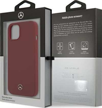 Kapak telefoni Mercedes Silicone Line për iPhone 13 mini 5.4", silikon, i kuq