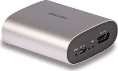 Konvertues audio Lindy 38363, HDMI ARC në RCA dhe 3.5mm, argjendtë