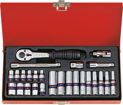 Set çelësa me racë King Tony 1/4", 24 copë, në kuti, shumëngjyrësh