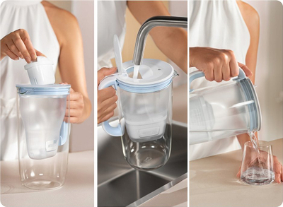 Ibrik filtri uji Brita Glass Model One, 2.5L, qelq, transparent