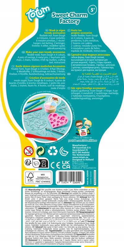 Set kreativ Totum Sweet Charm Factory, për me bo varëse, mbi 5 vjeç, shumëngjyrësh