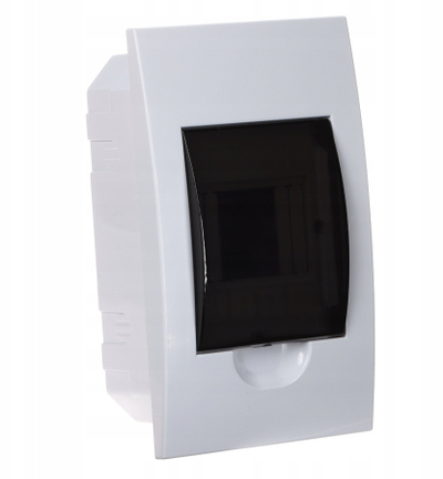 Panel elektrik i futur në mur EDB-4-FI Professional, 4 module, kapak i errët, i bardhë