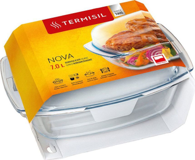 Тава за печење Banquet Smooth Rect, 7L, боросиликатно стакло, транспарентна