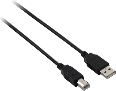 Kabllo USB V7 High-Speed 2.0, 4.8m, A Male në B Male, e zezë