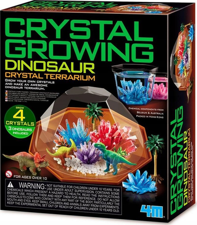 Set lodër shkencore 4M Dino Crystal Terrarium 403926, rrit kristale, me dinosaurë, shumëngjyrësh