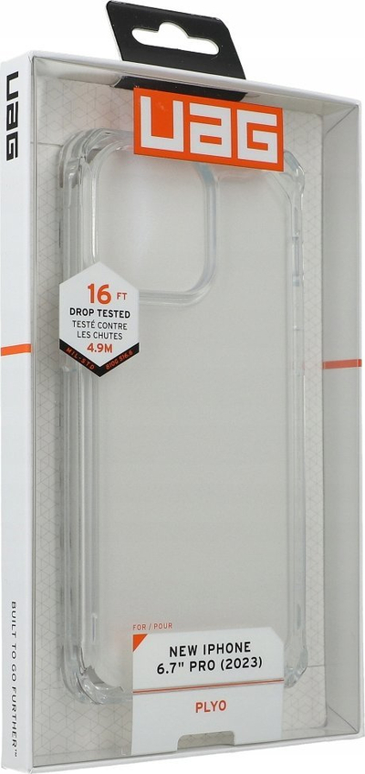Kapak telefoni Urban Armor Gear PLYO, për iPhone 15 Pro 6.7", kundra rënieve, transparent