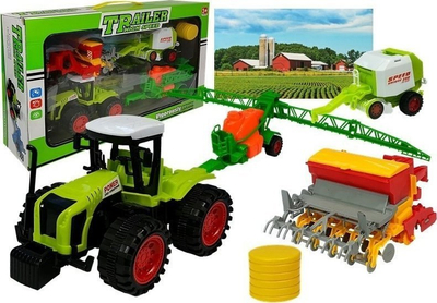 Set lodrash fermë LEAN Toys Sprayer Press, automjete plastike, efekte zanore dhe LED
