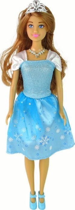 Kukull princeshë Anlily Winter Princess Leantoys, flokë të gjatë, fustan me shkëlqim, blu
