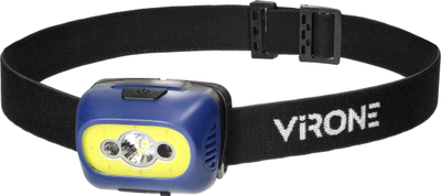 Fener frontal Virone COB LED, karikim USB, sensor lëvizjeje, blu