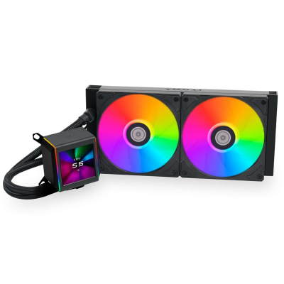 Ftohës uji CPU Lian Li Galahad II LCD Performance GA2ALCD28B, 280mm, AIO me ekran LCD, i zi