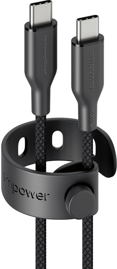 Kabllo USB C në USB C PanzerGlass Empower by Racing, 240W, 1.2m, e zezë