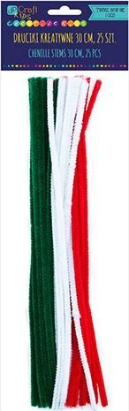 Shkopinj kreativë chenille Dalprint, 30cm, set 25 copë, shumëngjyrësh