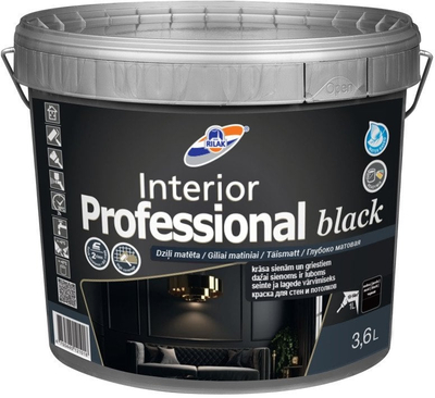 Bojë muri Interior Professional, 3.6L, e zezë