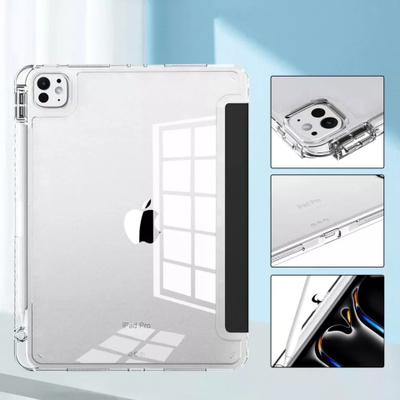 Mbulesë tablet Tech-Protect SC Pen Hybrid, për iPad Pro 11 2024, me mbajtëse stylus, e zezë transparente