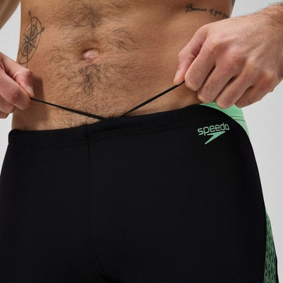 Rroba banje për burra Speedo Hyperboom Splice Aquashort, Endurance+, të zeza me jeshile