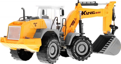 Lodër eskavator King Super A, me kovë që lëviz, gjatësi 46 cm, portokalli