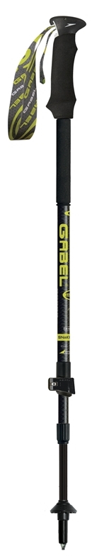 Bastun trekking Gabel Escape Carbon XT Tour AI, fibrë karboni, 65-142 cm, i zi