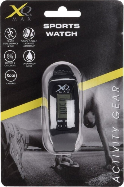 Orë sportive XQ Max, numërim hapash, ekran LCD, e zezë