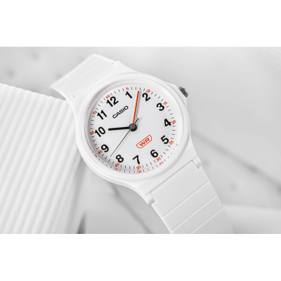 Orë dore Casio LQ-24B-7B, analoge, quartz, e bardhë
