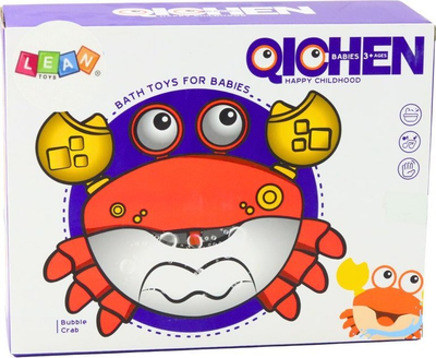 Makinë flluskash Red Crab, formë gaforre, efekte drite dhe zëri, e kuqe