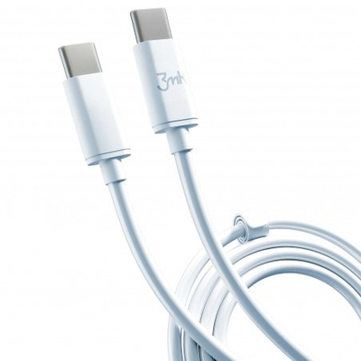 Kabllo USB 3MK USB C në USB C, 2 m, e bardhë