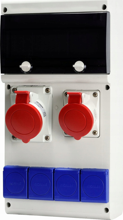 Panel elektrik ndërtimor Scame Block 6, 4x230V, IP44, gri
