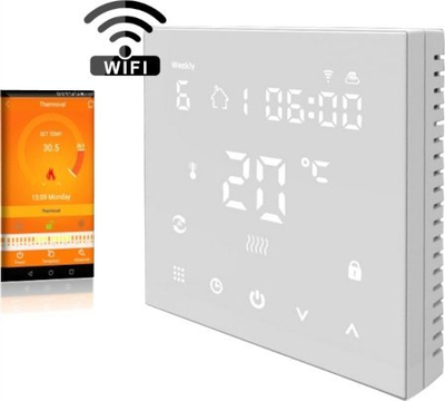 Set ngrohje nën dysheme Thermoval WT 2010 AL 1.0 m² + TVT 45, tapet ngrohës me alumin, termostat Wi‑Fi, i bardhë