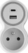 Prizë njëfishe me USB Plastrol R-1CA/B, 16A 3680W, 230V, bardh gri