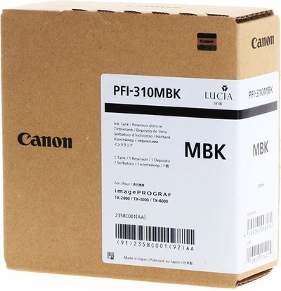Kartrixh boje Canon PFI-310MBK, Matte Black, i zi