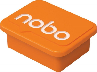 Magnetë për tabelë të bardhë NOBO, 4 copë, 18x22 mm, të portokallta
