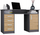 Shtrydhë tavoline Ada Desk Anthracite Oak Artisan, 125 cm, 4 sirtarë dhe dollap, antracit dhe dru lisi