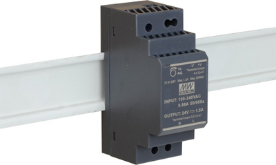 Furnizim energjie D-Link DIS-H30-24, 30W, 24V DC, për shinë DIN, i zi