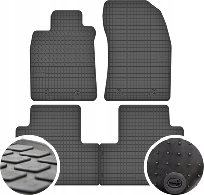 Tapeta gome për makinë Toyota Avensis III, set 4 copë, antirrëshqitje, të zeza