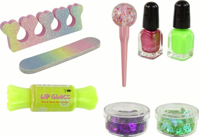 Set makeup-i dhe zbukurim thonjsh Leantoys Candy, lodër për kalamoj, shumëngjyrësh