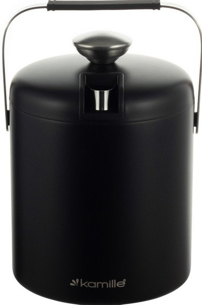 Kovë akulli termike Kamille 1.3L, çelik inox, me kapak, e zezë
