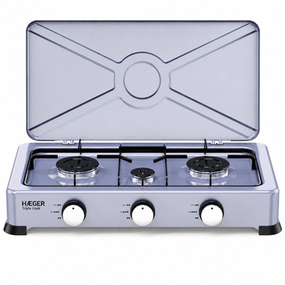 Shporet me gaz Haeger Triple Cook, 3 vatra, portativ