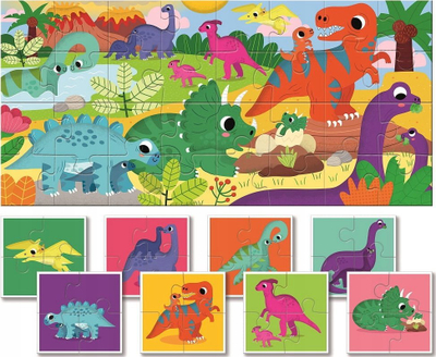 Puzzle për kalamaj Ludattica Baby Puzzle Collection Dinosaurs, 32 copa, 2+
