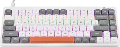 Tastierë mekanike Tracer Fina 84, TKL, RGB, bardh gri