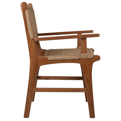 Karrige druri teak me rattan të thurur 54×58×88 cm (HM9385.01)