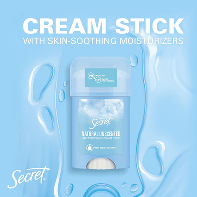 Antiperspirant i ngurtë Secret Natural Unscented, 40 ml