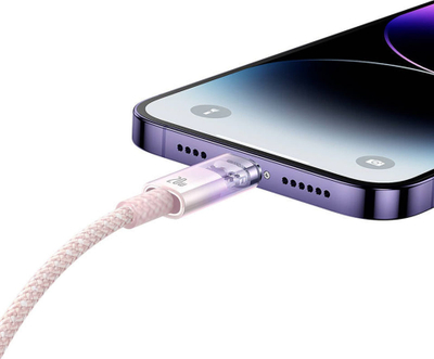 Kabllo karikimi Baseus Explorer Series USB C në Lightning, 1 m, 20W, rozë