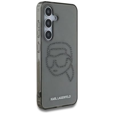 Futrollë telefoni Karl Lagerfeld Iconic për Samsung Galaxy S25, TPU PC, transparente gri