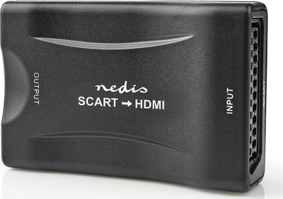 Adapter konvertues AV SCART në HDMI, Full HD 1080p, zgjedhje 720p / 1080p, i zi