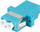 Adapter fibër optike LC UPC MM OM3, duplex, turkez