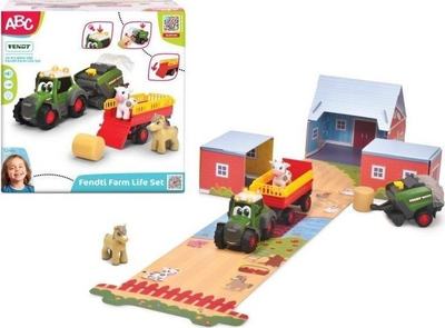 Set lodër ferme Dickie Toys ABC Fendt Farm Life, me traktor dhe rimorkio, për fëmijë, shumëngjyrësh
