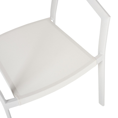 Karrige alumini Miri 56×60×81.5 cm (HM5891.02), bardhë/ bezhë