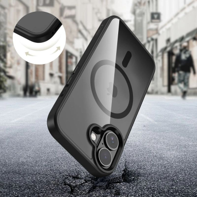 Futrollë telefoni Tech-Protect MagMat MagSafe për iPhone 17, e tejdukshme, e zezë