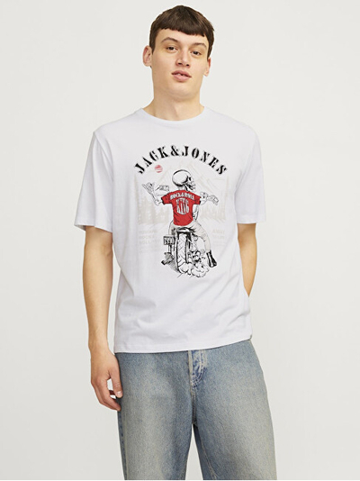 Bluzë për meshkuj Jack&Jones, e bardhë